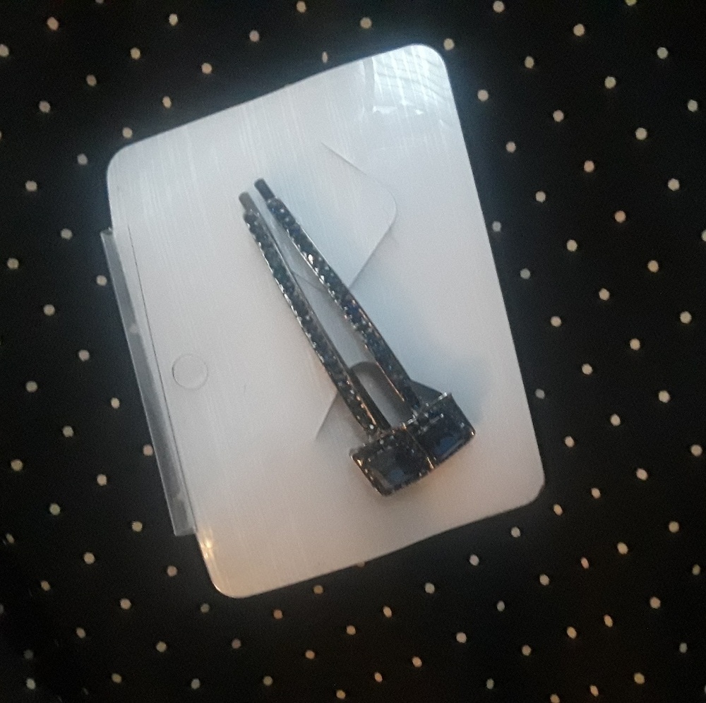 Navy blue sparkle hair pins